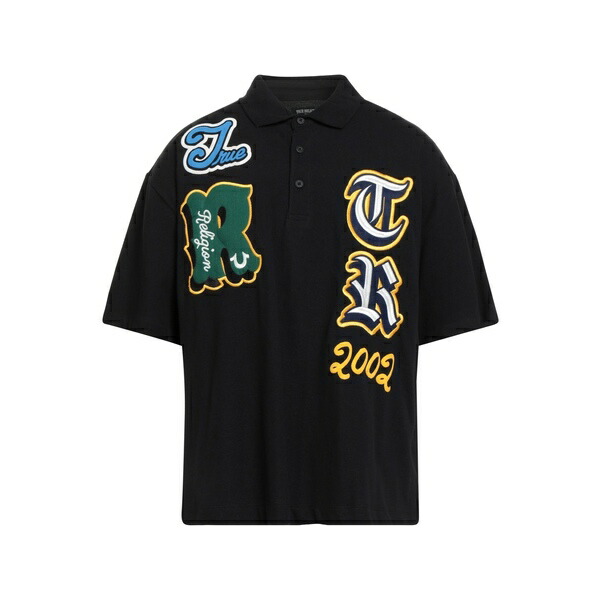 【送料無料】 トゥルーレリジョン メンズ Tシャツ トップス Polo shirts Black