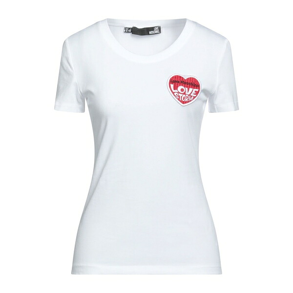 【送料無料】 モスキーノ レディース Tシャツ トップス T-shirts White|asty