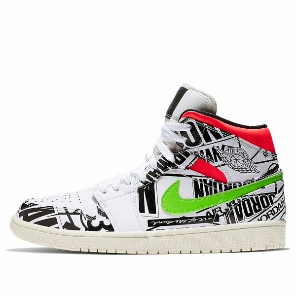 Jordan ジョーダン メンズ スニーカー 【Air Jordan 1 Mid \u0027Over-Print Logos\u0027 554724-119】  大きさ US_8(26.0糎)