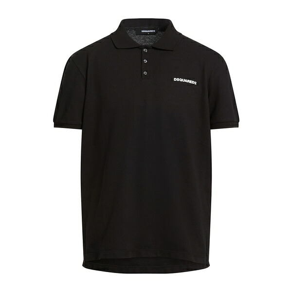 【貨物輸送無料】 ディースクエアード メンズ プルオーバー トップス Polo shirts Black