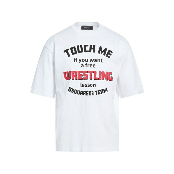 【送料無料】 ディースクエアード メンズ Tシャツ トップス T-shirts White|asty