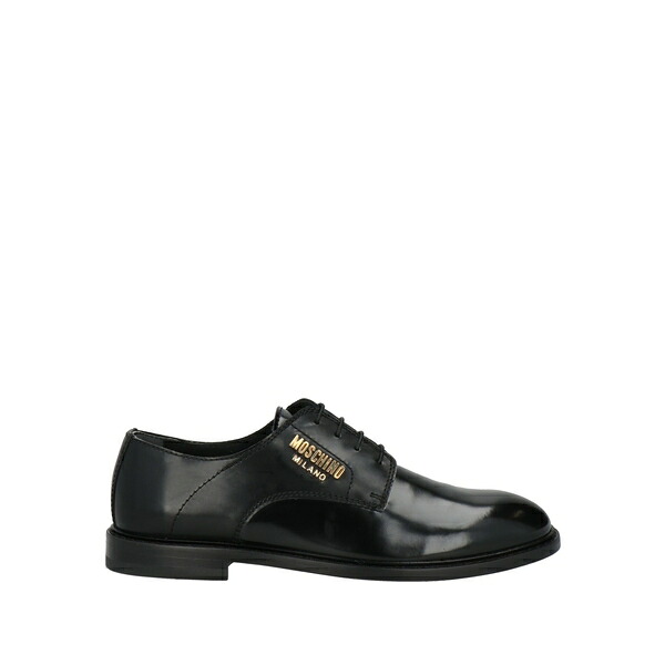 【貨物輸送無料】 モスキーノ メンズ 御召しものシューズ シューズ Lace-up shoes Black