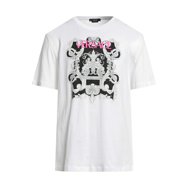 【貨物輸送無料】 ヴェルサーチ メンズ プルオーバー トップス T-shirts White
