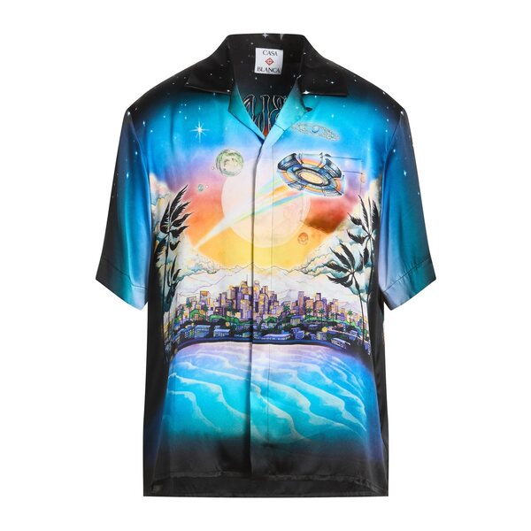 【送料無料】 カサブランカ メンズ シャツ トップス Shirts Black|asty