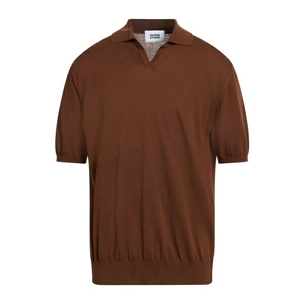 【貨物輸送無料】 アルファス テューディオ メンズ 編み物\u0026プルオーバー アウター Sweaters Brown