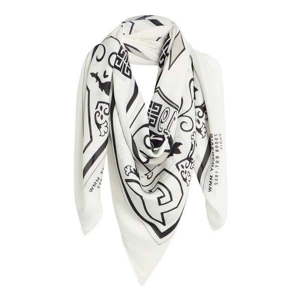 【貨物輸送無料】 ジバンシー メンズ えり巻き・袈裟・えり巻き 付属物 Scarves White