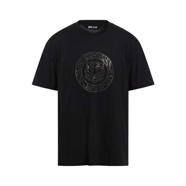 【貨物輸送無料】 ロベルトカヴァリ メンズ ティーシャツ トップス T-shirts Black トップス-Tシャツ・カットソー