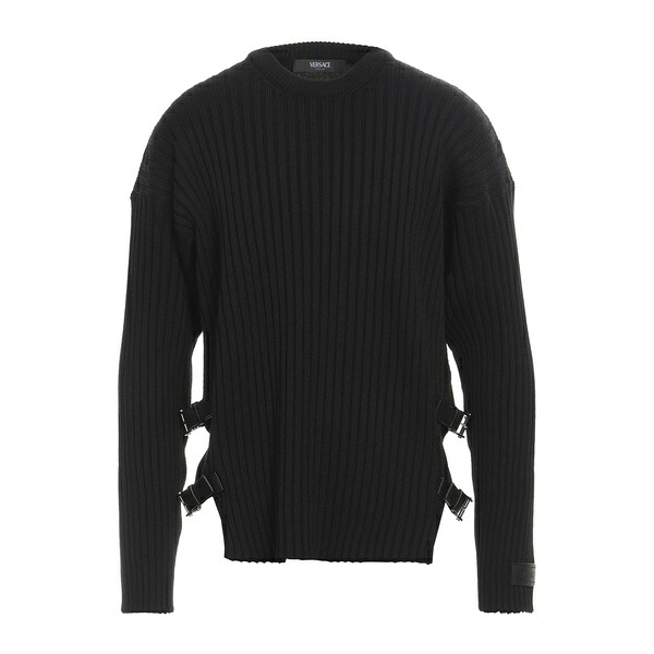 【貨物輸送無料】 ヴェルサーチ メンズ 編み物\u0026ティーシャツ アウター Sweaters Black