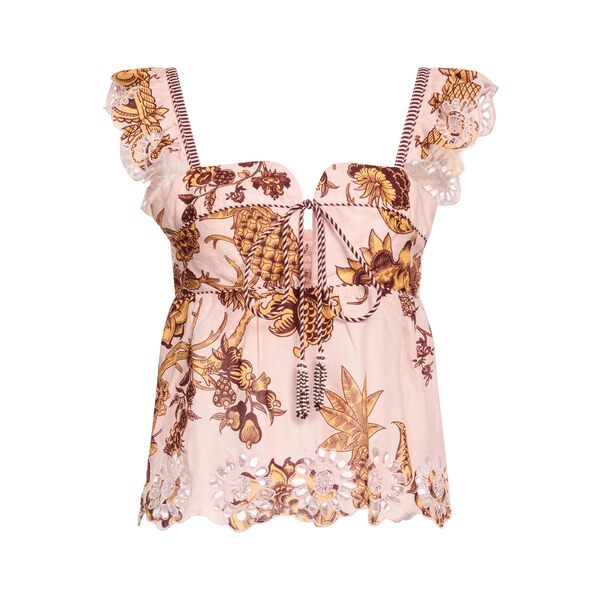 【送料無料】 ファーム リオ レディース Tシャツ トップス Tops Pink|asty