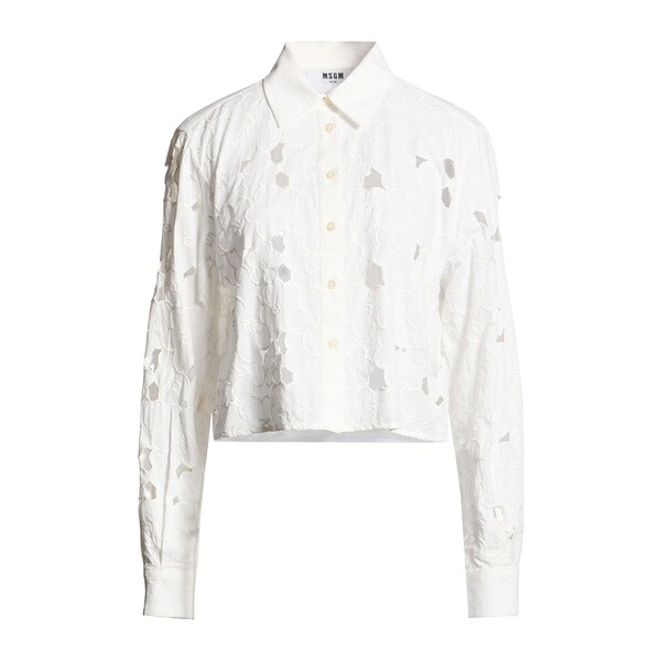 【送料無料】 エムエスジイエム レディース シャツ トップス Shirts White|asty
