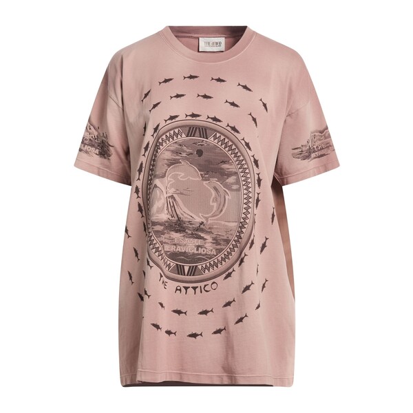 【貨物輸送無料】 ジ アティコ レディース ティーシャツ トップス T-shirts Pink トップス-Tシャツ・カットソー