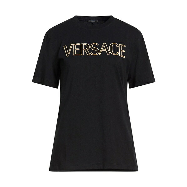 【貨物輸送無料】 ヴェルサーチ レディース プルオーバー トップス T-shirts Black