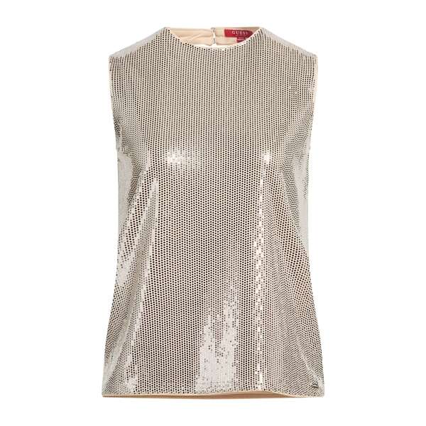 【送料無料】 ゲス レディース Tシャツ トップス Tops Beige|asty