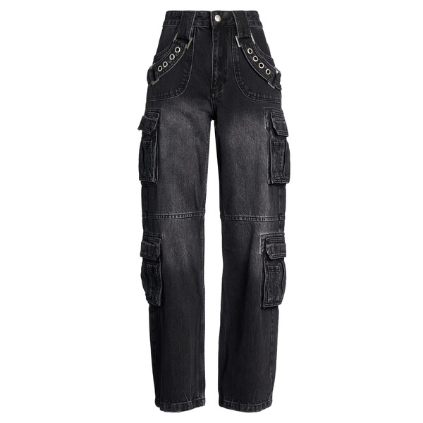 【送料無料】 ミスビヘイブ レディース デニムパンツ ボトムス Jeans Black|asty