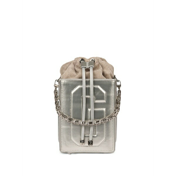 ジーシーディーエス レディース ショルダーバッグ バッグ Logo-embossed shoulder bag Silver|asty