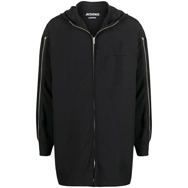 ジャクエムス メンズ コート アウター Zip-sleeve coat Black|asty