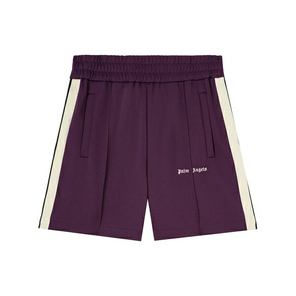 パーム・エンジェルス メンズ カジュアルパンツ ボトムス Logo-embroidered stripe-detail shorts Purple｜asty