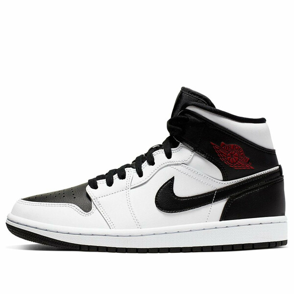 Air Jordan ジョーダン レディース スニーカー White/Gym Red-Black 【(WMNS) Air Jordan 1 Mid 'White Black' BQ6472-101】 サイズ US_W_11.5|asty