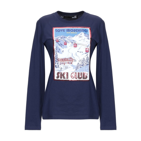 【送料無料】 モスキーノ レディース Tシャツ トップス T-shirts Blue