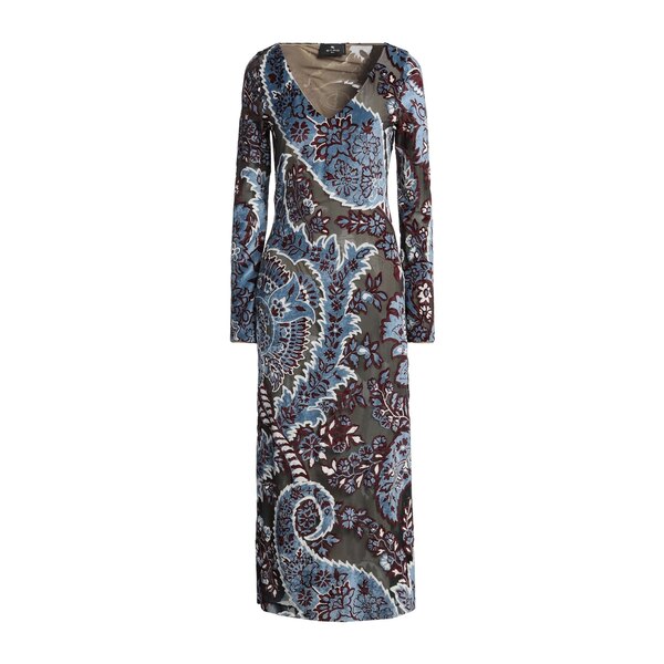 【送料無料】 エトロ レディース ワンピース トップス Midi dresses Blue|asty