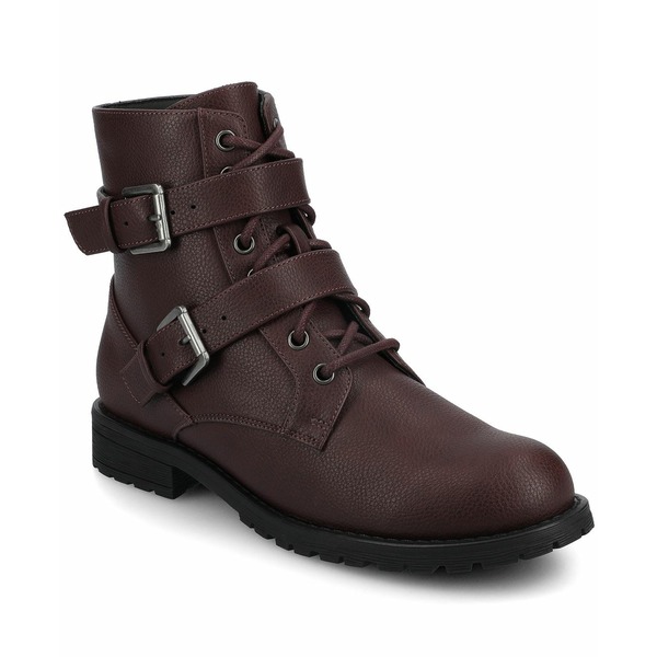 ジャーニーコレクション レディース ブーツ シューズ Women's Juliah Lace Up Combat Booties Oxblood画像