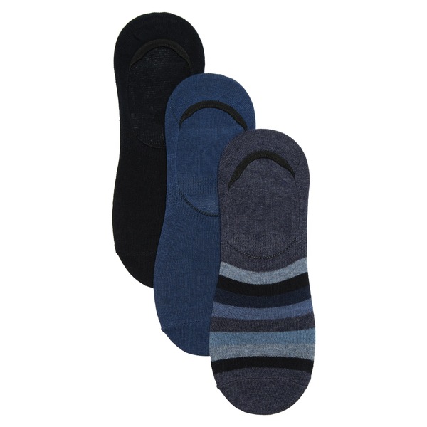 スレート アンド ストーン メンズ 靴下 アンダーウェア Men's No-Show Socks - Pack of 3 Multi-Color 日本産