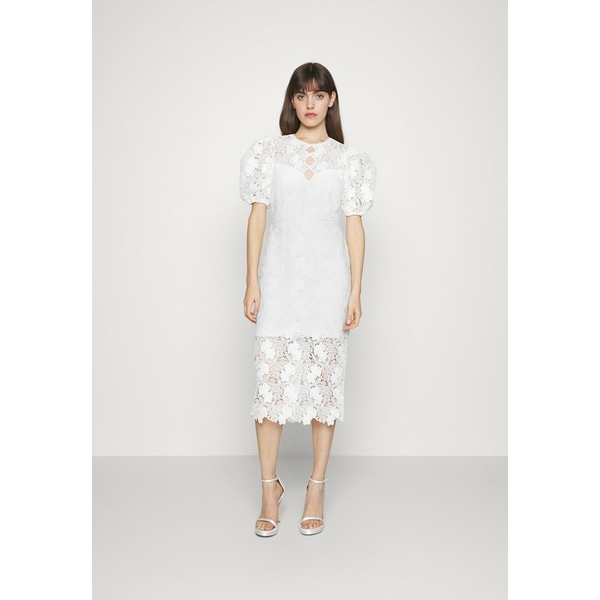 【売れ筋】 MLモニックルイラー レディース ワンピース トップス SHORT SLEEVE LACE MIDI DRESS - Occasion  wear ivory gofukuyasan.com