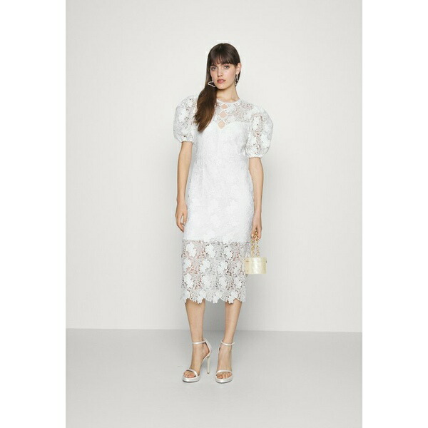 【売れ筋】 MLモニックルイラー レディース ワンピース トップス SHORT SLEEVE LACE MIDI DRESS - Occasion  wear ivory gofukuyasan.com