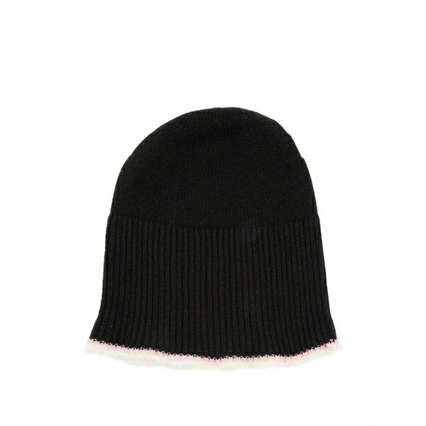 バリー レディース かぶり笠 付属品 Ribbed-trim beanie hat Brown