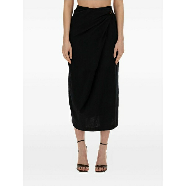 アリジ レディース スカート ボトムス Draped knot-detail midi skirt Black｜asty 40,820円