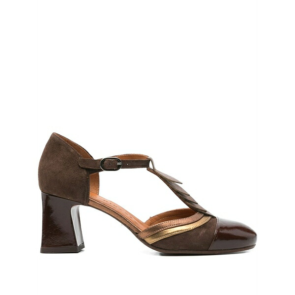 チエミハラ レディース パンプス シューズ 65粍 t-赤ちょうちん block-heel pumps Brown