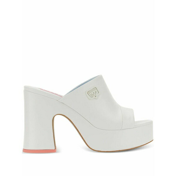 シアラフェラーニ レディース パンプス シューズ 85粍 platform eyelike-embellished pumps White