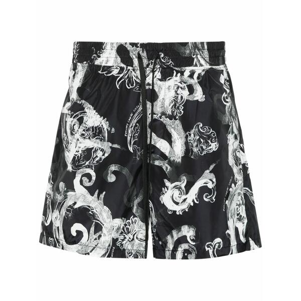 呼びりん探し回る メンズ 心地好いズボン下 ボトムス Watercolour couture-print track shorts Black