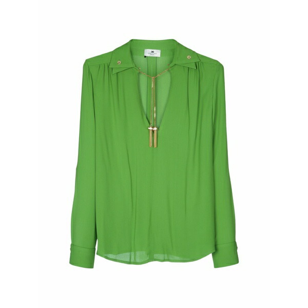 エリザベスフランキ レディース プルオーバー トップス Double-collar shirt Green