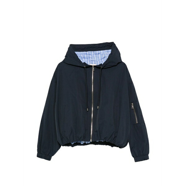 リュージョー レディース 上衣＆上衣 アウター Hooded zip jacket Blue コート・ジャケット-レディースファッション