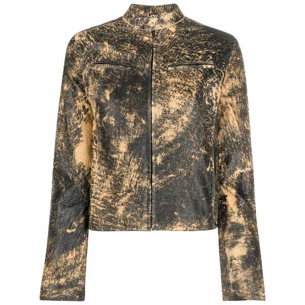 アクネ ストゥディオズ レディース 上衣＆上衣 アウター Distressed-effect leather jacket Black