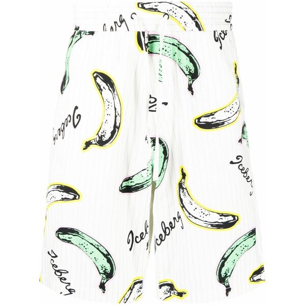 アイスバーグレタス メンズ 心地好いズボン下 ボトムス Banana-pint cotton bermuda shorts  White