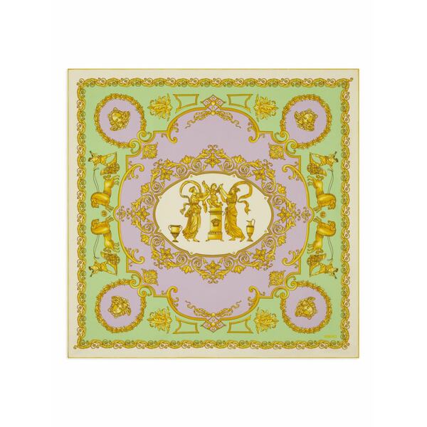 ヴェルサーチ メンズ 消音装置・袈裟・えり巻き 添え物 Medusa-motif silk scarf Green