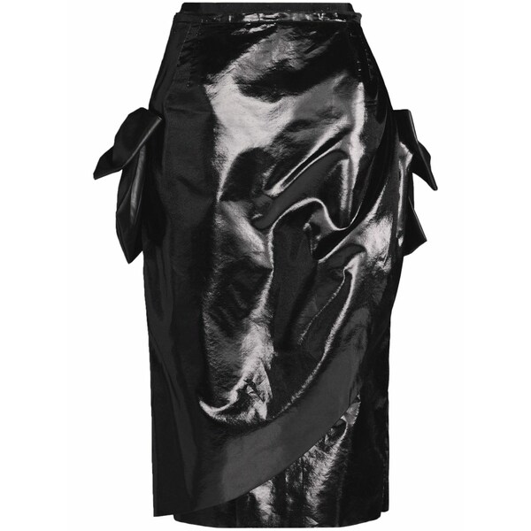 マルタンマルジェラ レディース スコート ボトムス Bow-detail asymmetric MIDI skirt Black