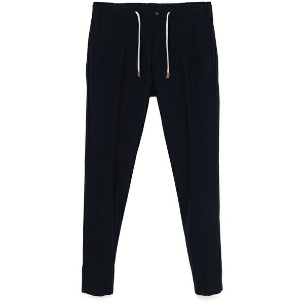 イレブンティ メンズ 心地好いズボン下 ボトムス Pleat-detail trousers Blue