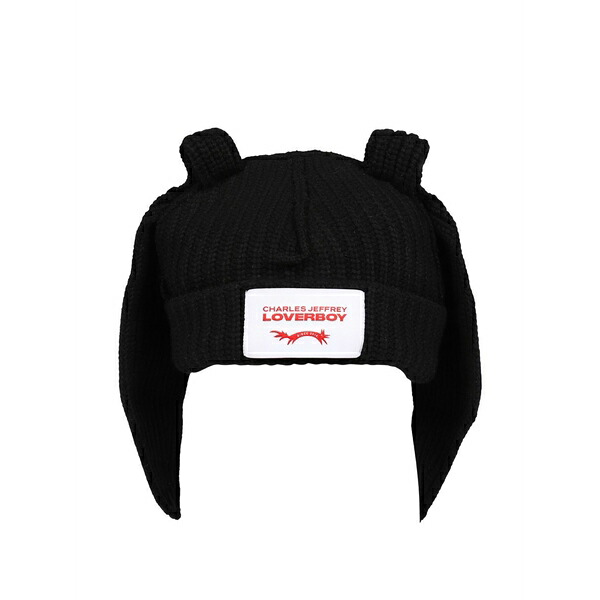 プリンスチャールズ島・ジェフリー メンズ かぶり笠 佩び物 Rabbit-ear hat Black