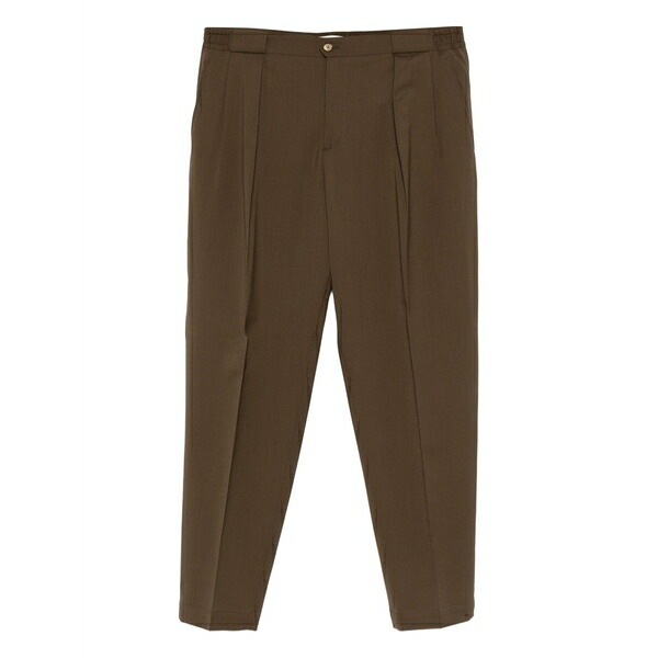 ブリ後押し 1949 メンズ 心地好いズボン下 ボトムス Portobello pleat-detail trousers Brown