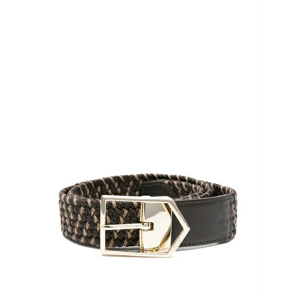カナーリ メンズ 胴締め 佩び物 Braided-pattern belt Brown