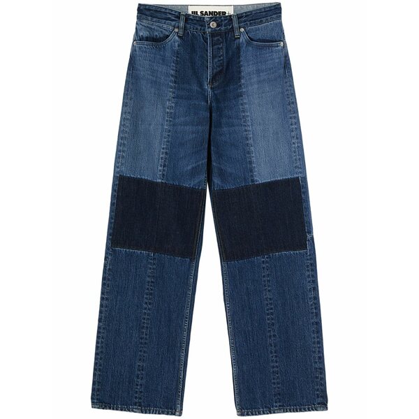 ジル・サンダー レディース カジュアルパンツ ボトムス Straight-leg cotton trousers Blue|asty