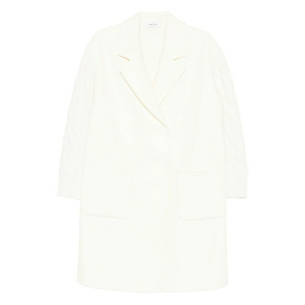 グランサッソ レディース 厚地の外套 アウター Cable-knit panelled coat Neutrals