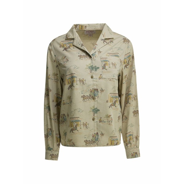 フィルソン レディース プルオーバー トップス Graphic-print chest-pocket shirt Neutrals