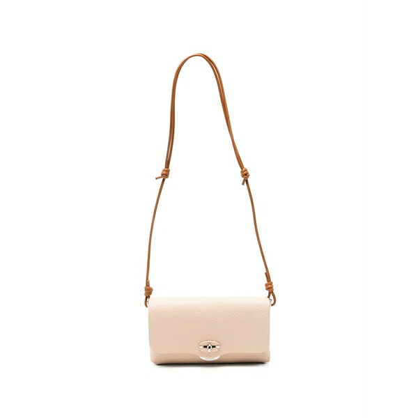 ザネラート レディース クラッチペダル御徒面子 御徒面子 Small lettera leather clutch bag Neutrals
