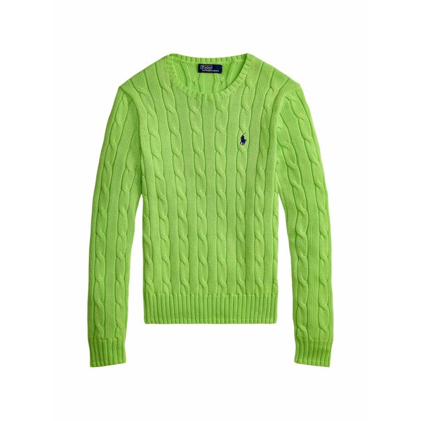 ラルフローレン レディース 編み物\u0026スウェーター アウター Cable-knit logo-detail sweater Green