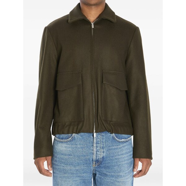 バレナ メンズ 上衣＆上衣 アウター Magan caramal flap-pocket zip-front jacket Green