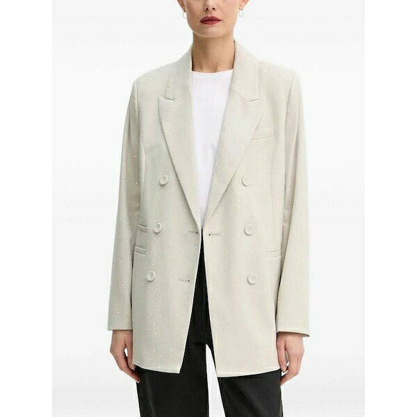 ブルンスバザー レディース ジャケット＆ブルゾン アウター Embellished double-breasted blazer Neutrals｜asty